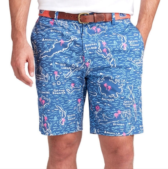 Vineyard Vines 9" Breaker Shorts Map Of The Islands 33 - Picture 1 of 8